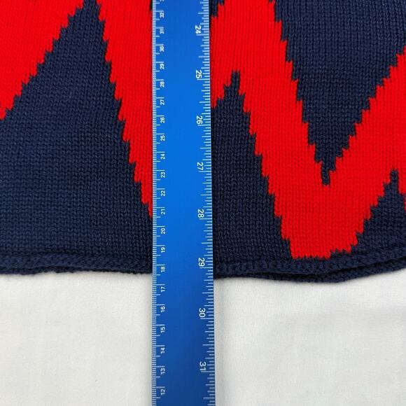 Emerson Street Red Blue Ole Miss Rebels Mississippi Poncho Cape Sz. S/M Peru NWT - Picture 8 of 9